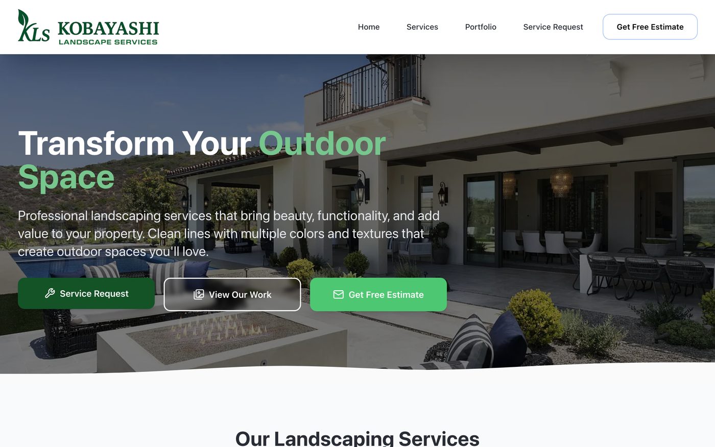 Kobayashi Landscape Services home page